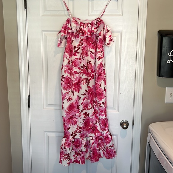 ASOS DESIGN Maternity ruffle midi dress pink floral print US 12 NWT NEVER WORN - Picture 7 of 7